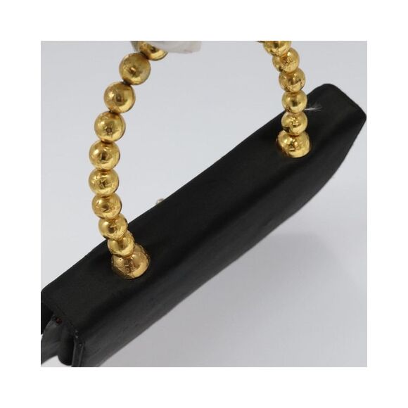 Pre Loved Celine Satin Handbag Beaded Top Handle Women Black - Picture 6 of 8